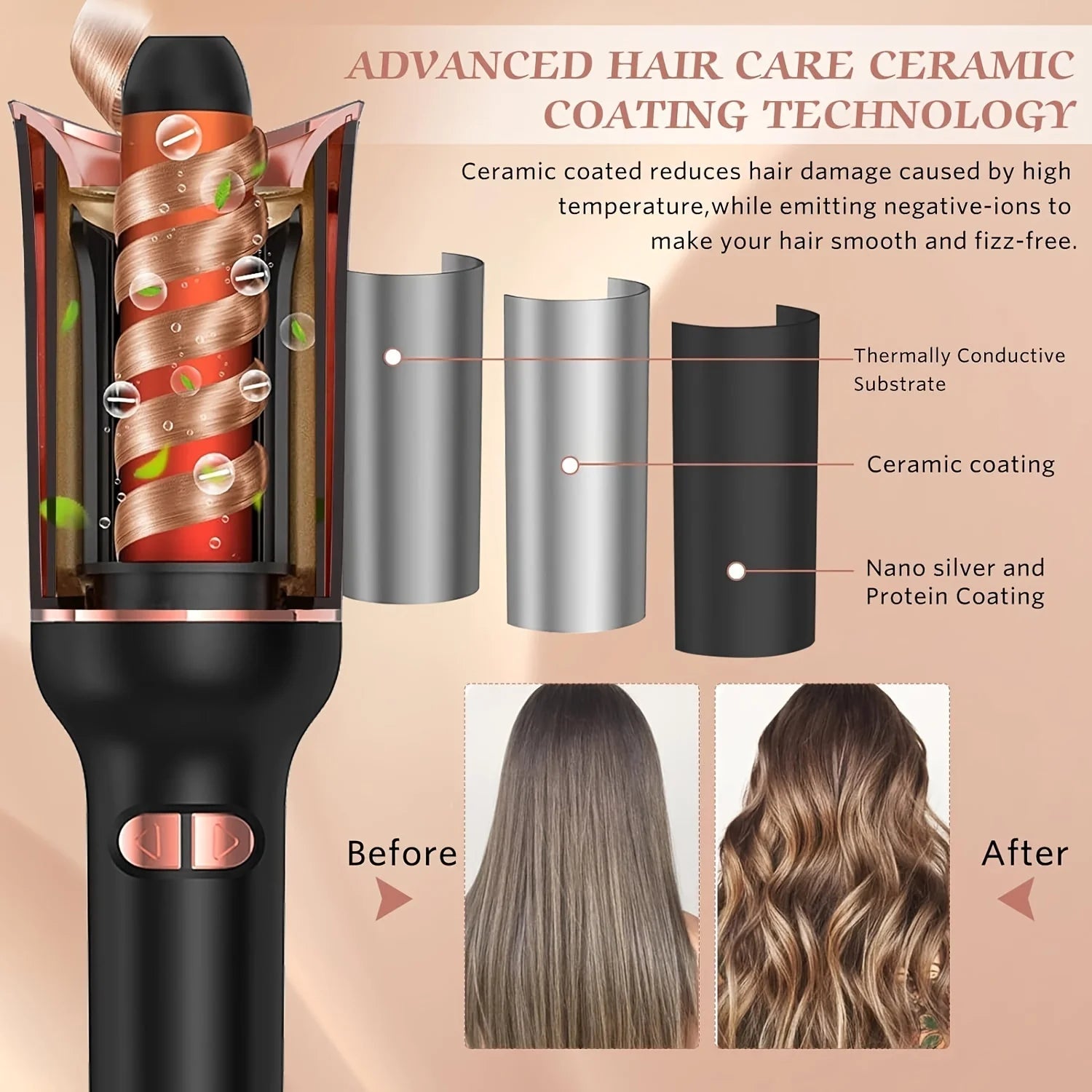 Ceramic Auto Curler - Air Spin Technology - Imperia Lisa