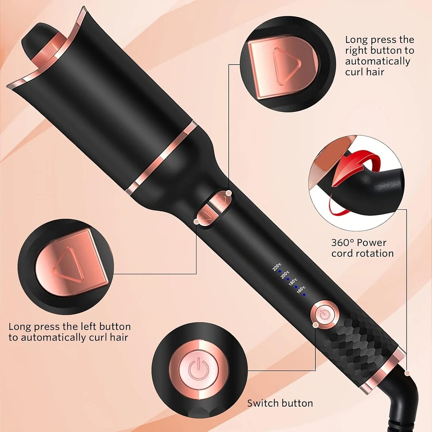 Ceramic Auto Curler - Air Spin Technology - Imperia Lisa
